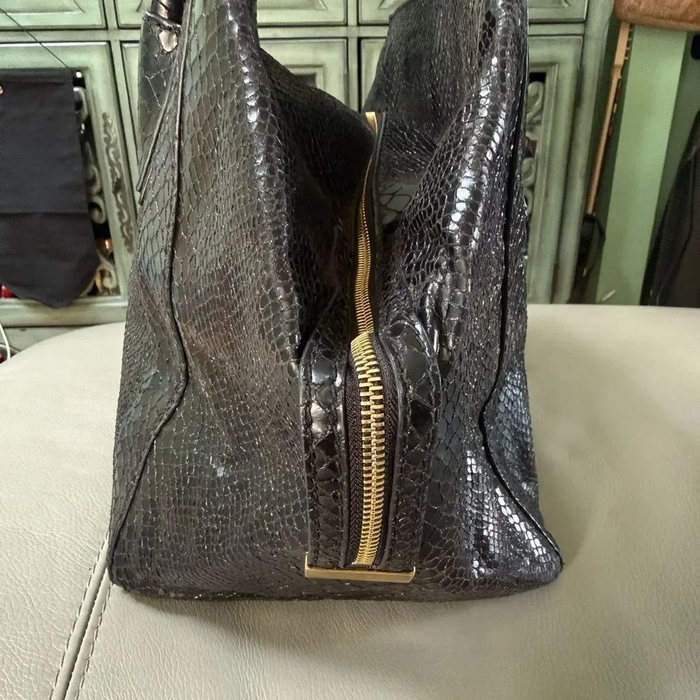 Stella McCartney Black Faux-Snake Satchel - Picture 4 of 6